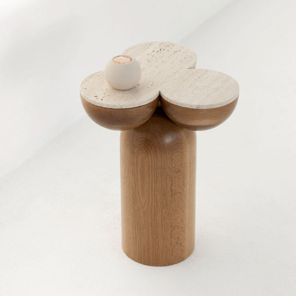 TREFOIL SIDE TABLE, MARBLE