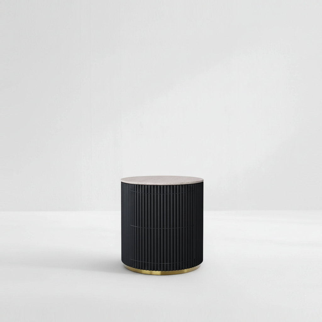 CROWN BEDSIDE TABLE - MARBLE