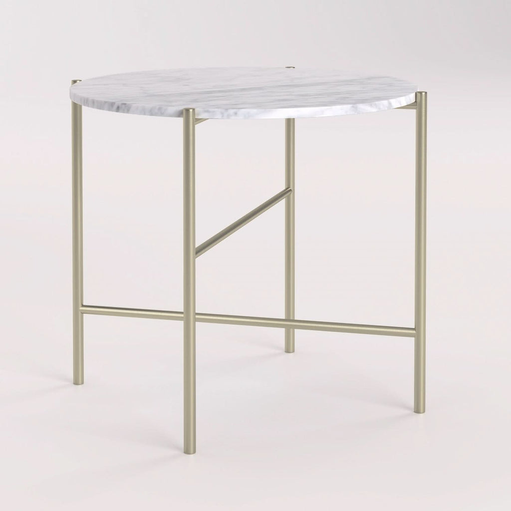 GRACE SIDE TABLE - MARBLE/BRASS