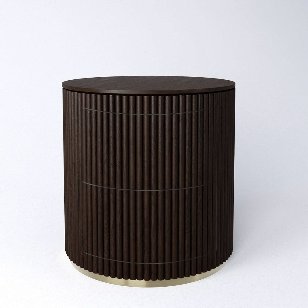CROWN BEDSIDE TABLE - WOOD
