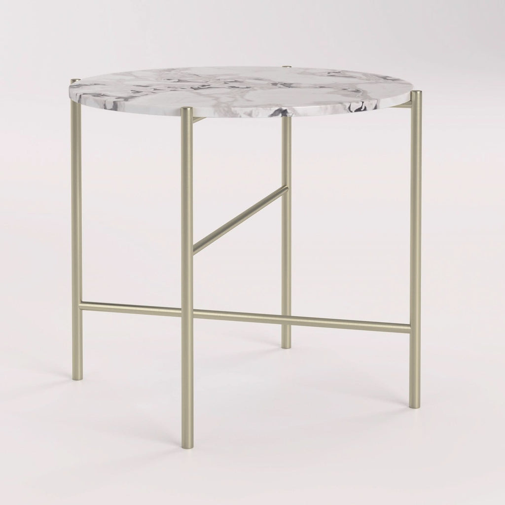 GRACE SIDE TABLE - MARBLE/BRASS