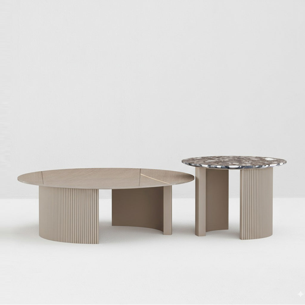 ECLIPSE COFFEE TABLE - GLASS/MARBLE