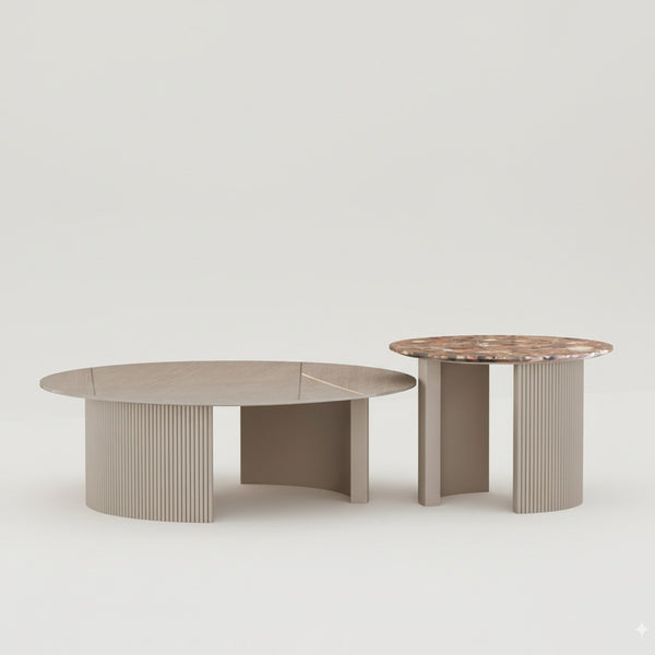 ECLIPSE COFFEE TABLE - GLASS/MARBLE
