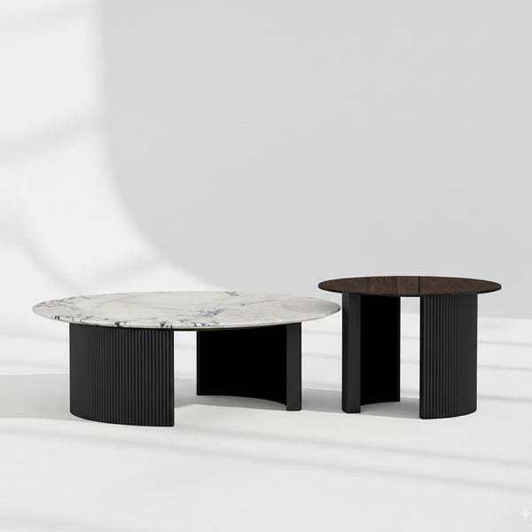 ECLIPSE COFFEE TABLE, MARBLE/GLASS