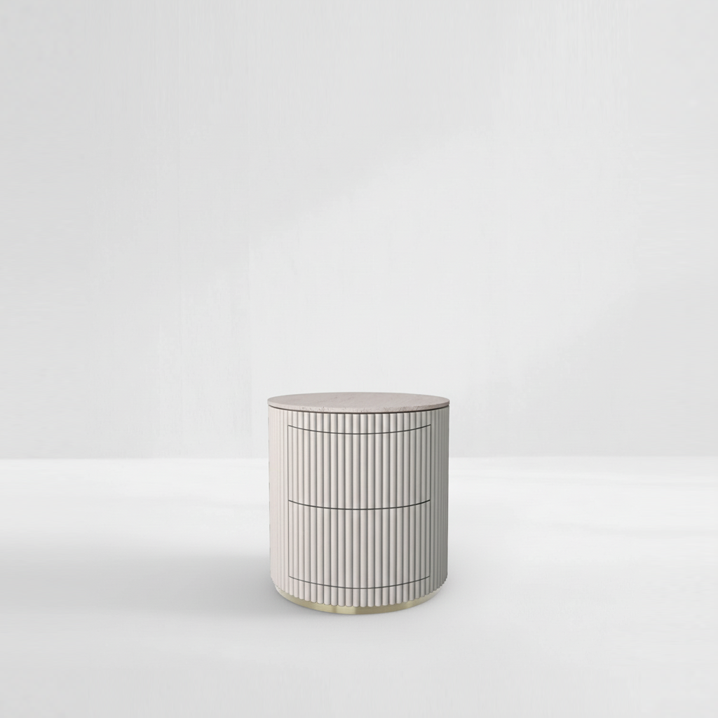CROWN BEDSIDE TABLE - MARBLE