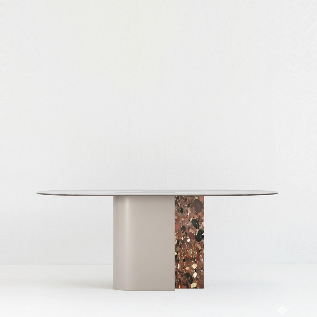 TECTONIC CONSOLE, GLASS OVAL