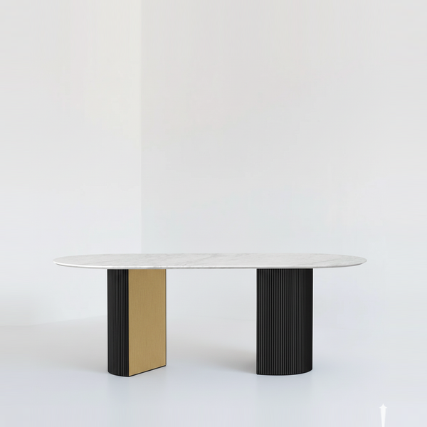 GUILD TABLE, MARBLE/COLOR - OBROUND