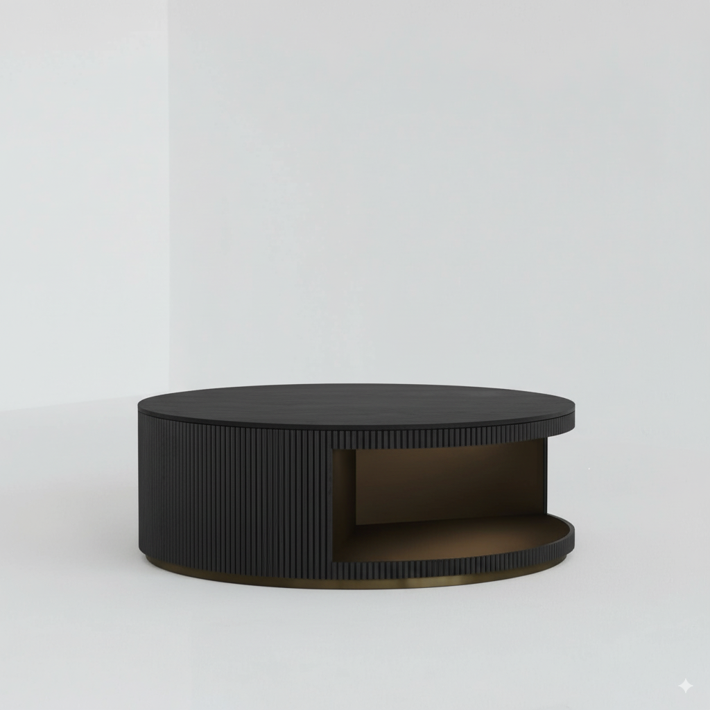 INFINITY COFFEE TABLE - WOOD/BRASS