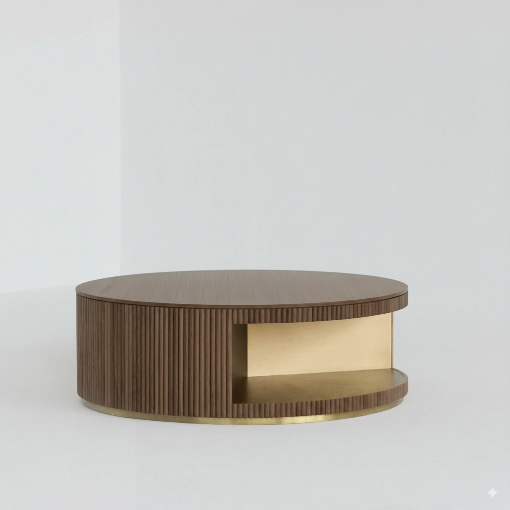 INFINITY COFFEE TABLE - WOOD/BRASS