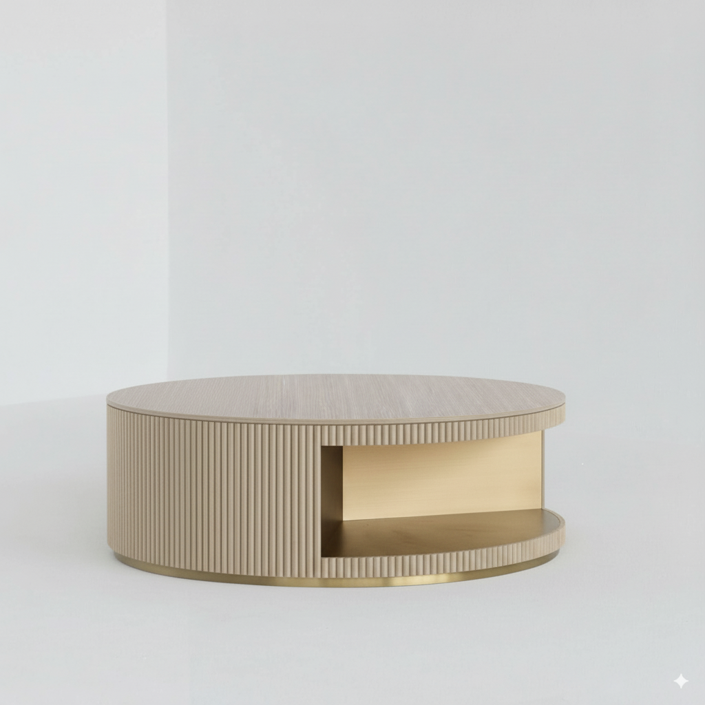 INFINITY COFFEE TABLE - WOOD/BRASS