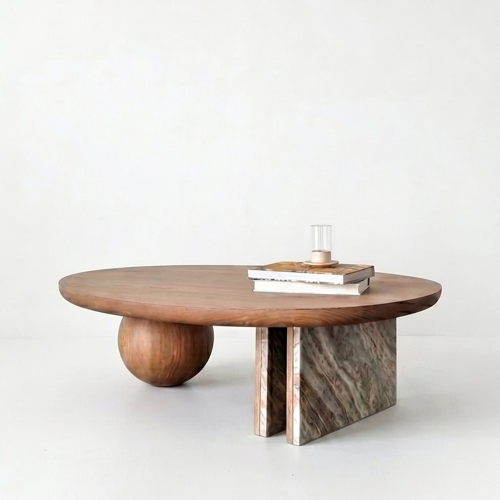 OYSTER COFFEE TABLE, WOOD