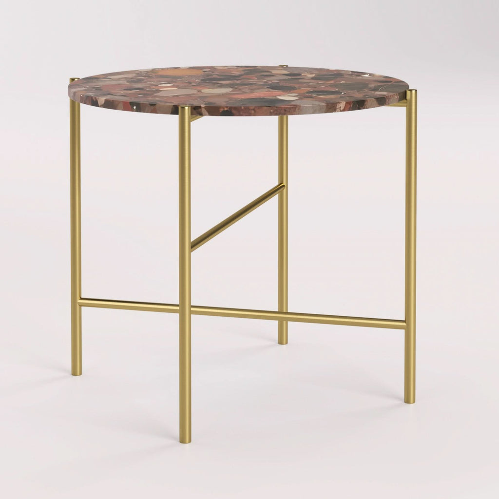 GRACE SIDE TABLE - MARBLE/BRASS