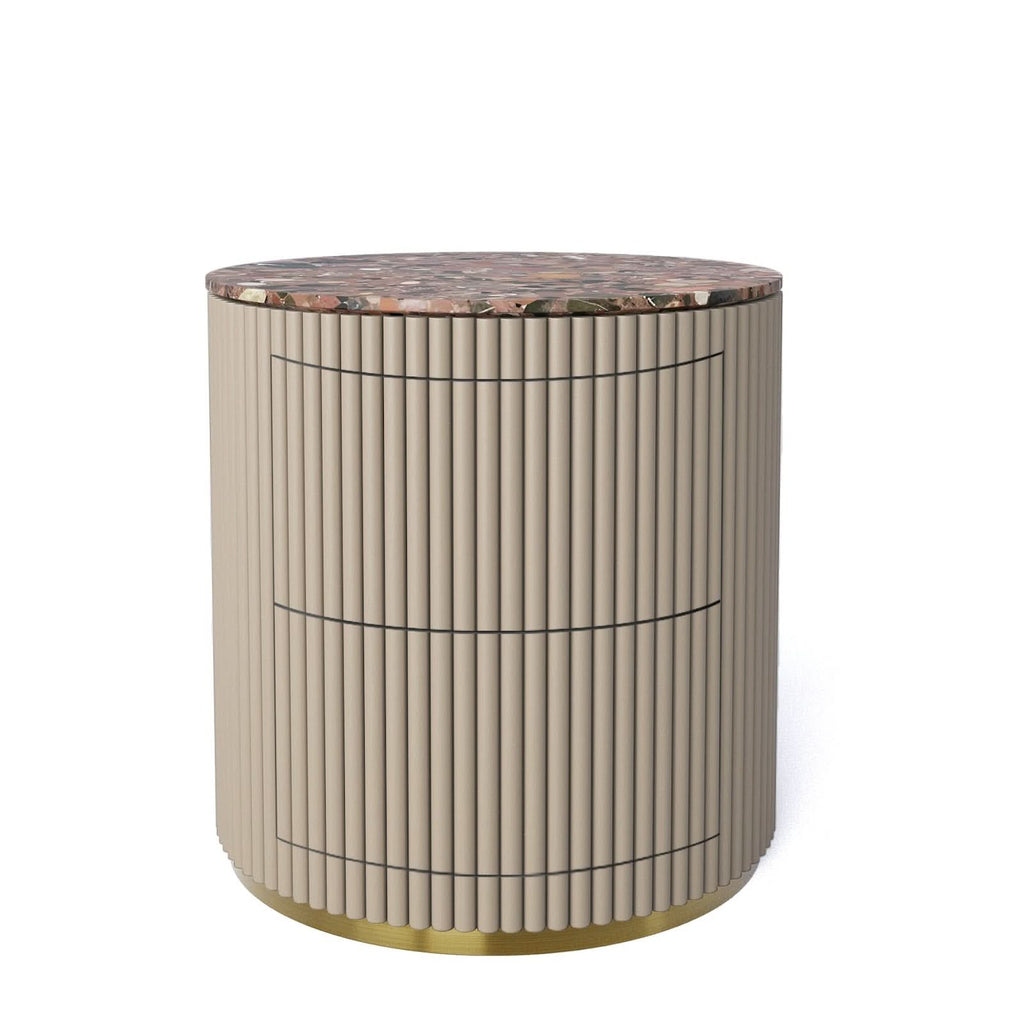 CROWN BEDSIDE TABLE - MARBLE