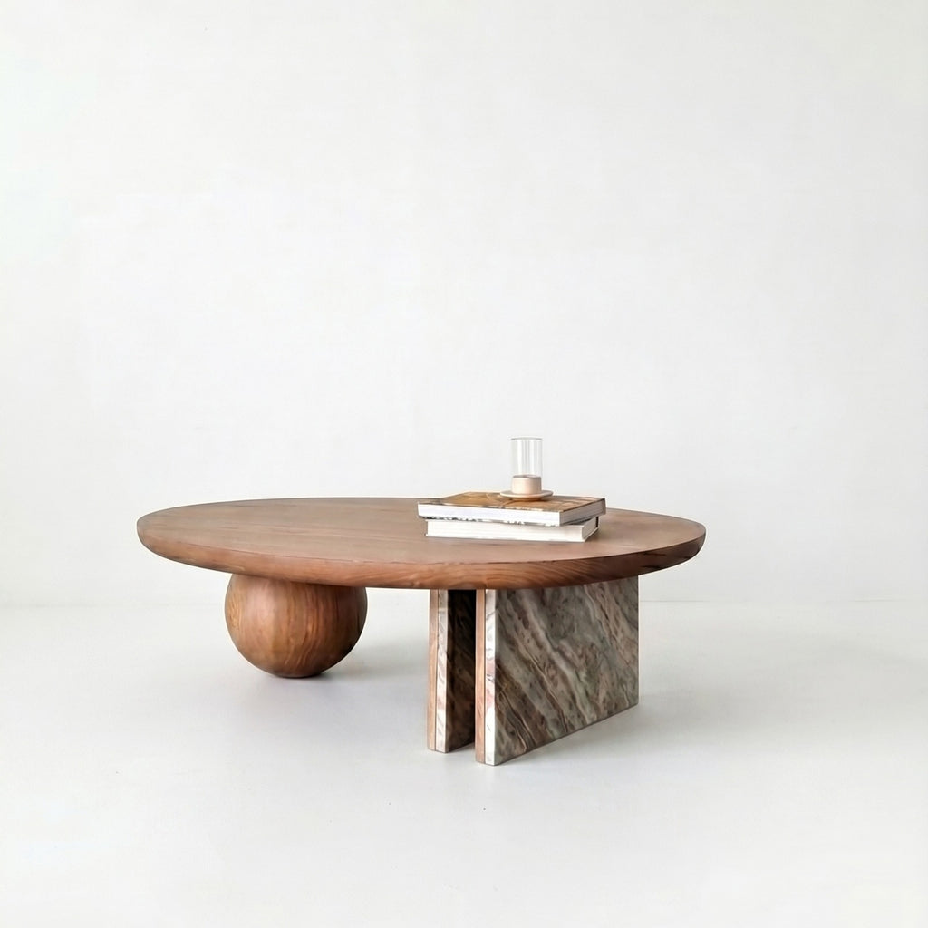 OYSTER COFFEE TABLE, WOOD