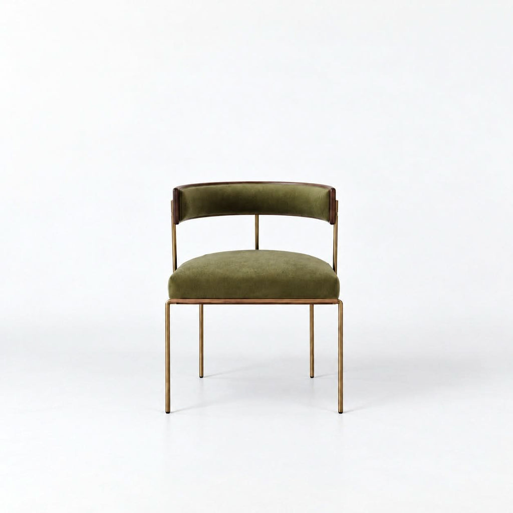 PILLAR CHAIR, WOOD/BRASS