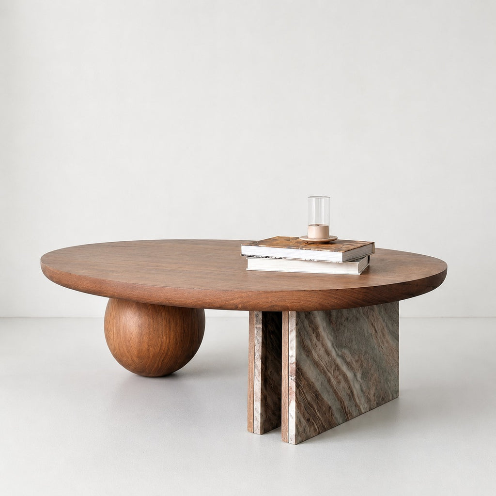 OYSTER COFFEE TABLE, WOOD