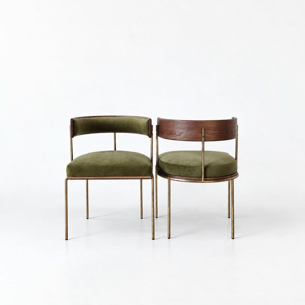 PILLAR CHAIR, WOOD/BRASS
