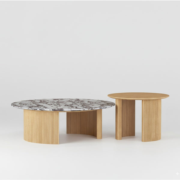 ECLIPSE COFFEE TABLE - WOOD/MARBLE